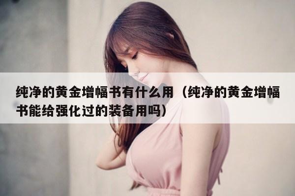 纯净的黄金增幅书有什么用（纯净的黄金增幅书能给强化过的装备用吗）